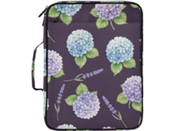 Pasta Expansível Hydrangea Roxa E Azul Com Divisória Removível, Organizador De Portfólio Durável Documentos A4 E