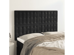 Vidaxl Cabeceira Preta 144x5x118/128 Cm Veludo