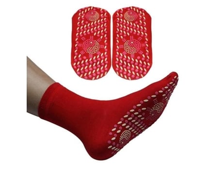 Umiwe 1 Par De Meias Terapia Magnética Para Saúde Meias Auto-aquecidas Vermelho
