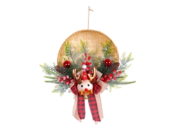 Decoração De Natal Laxiscreed Com Guirlanda De Pai Natal Em Bambu Para Porta E Exterior