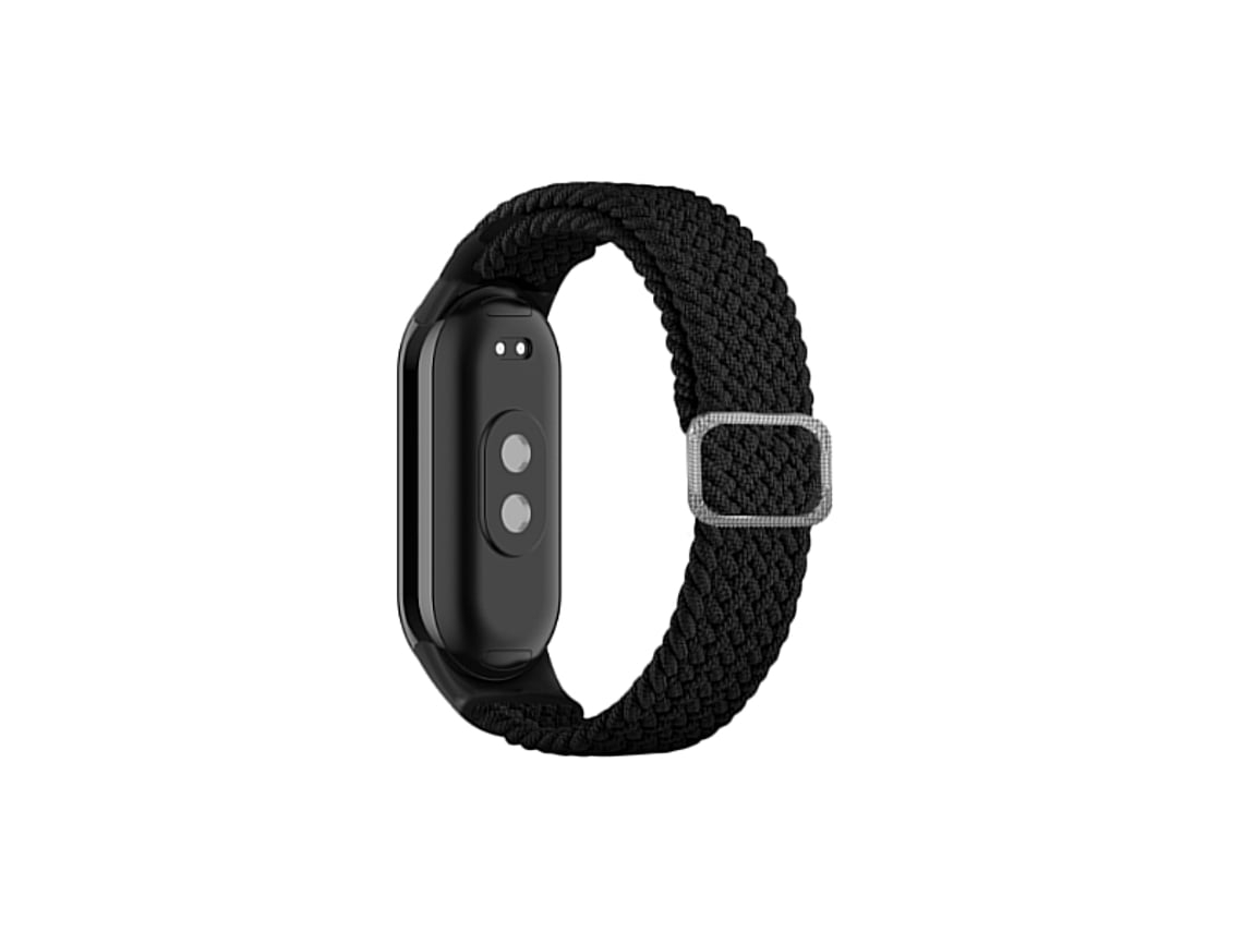 Bracelete Braided Nylonsense com Fivela Ajustável para Xiaomi Mi Band 8 Preto