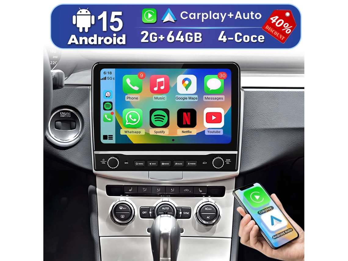 Rádio automotivo JUNSUN para Passat B7 B6 CC - Ligue e Use - 10,1'' - 2GB + 64GB - CarPlay Semi-Fio - SWC - DSP - RDS
