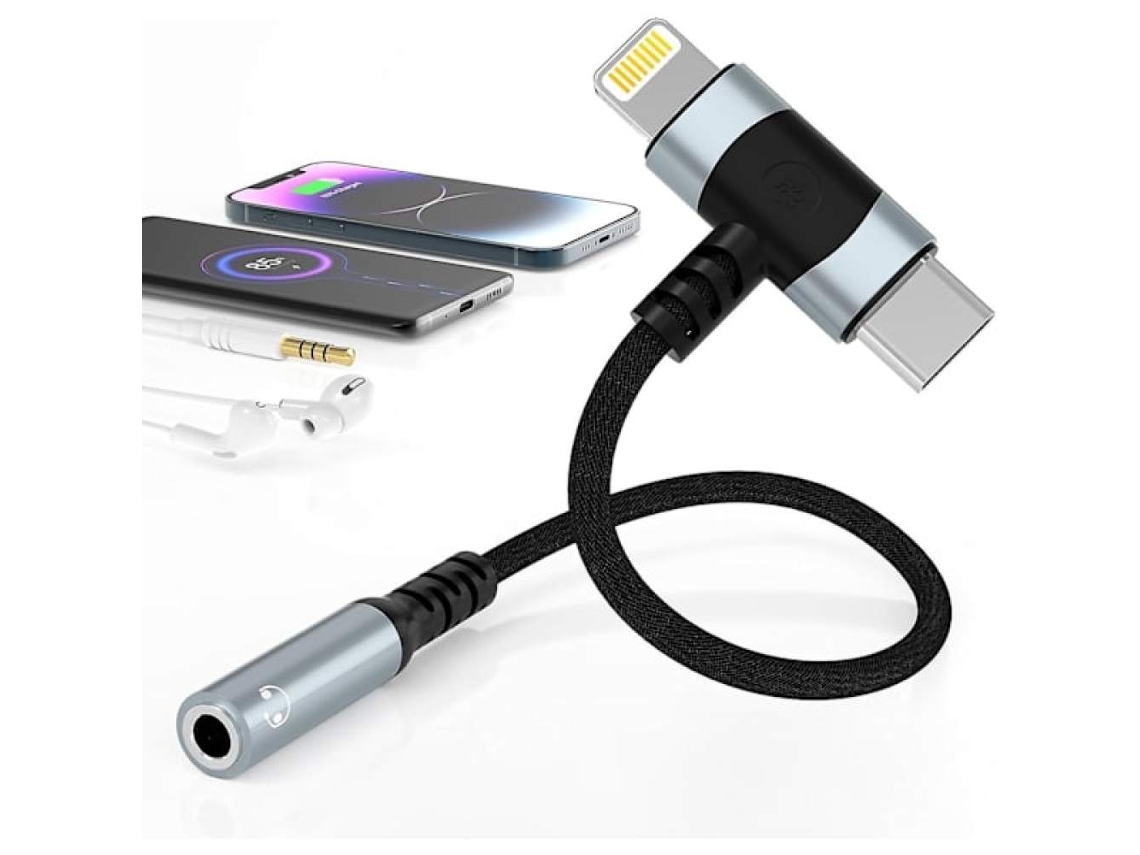 Adaptador Lightning E Usb-c Para Conector De Fone Ouvido 3,5 Mm 2 Em 1 Iphone Ipad/iphone 1 -aquaforge