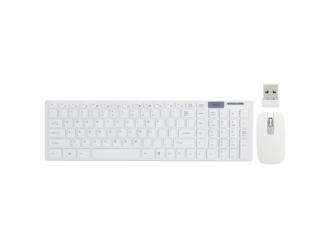 Combo De Teclado E Mouse Sem Fio Branco