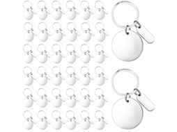 Conjunto de 36 Chaveiros de Metal Graváveis, Metal em Branco, Etiquetas para Estampar. SFUSHOS
