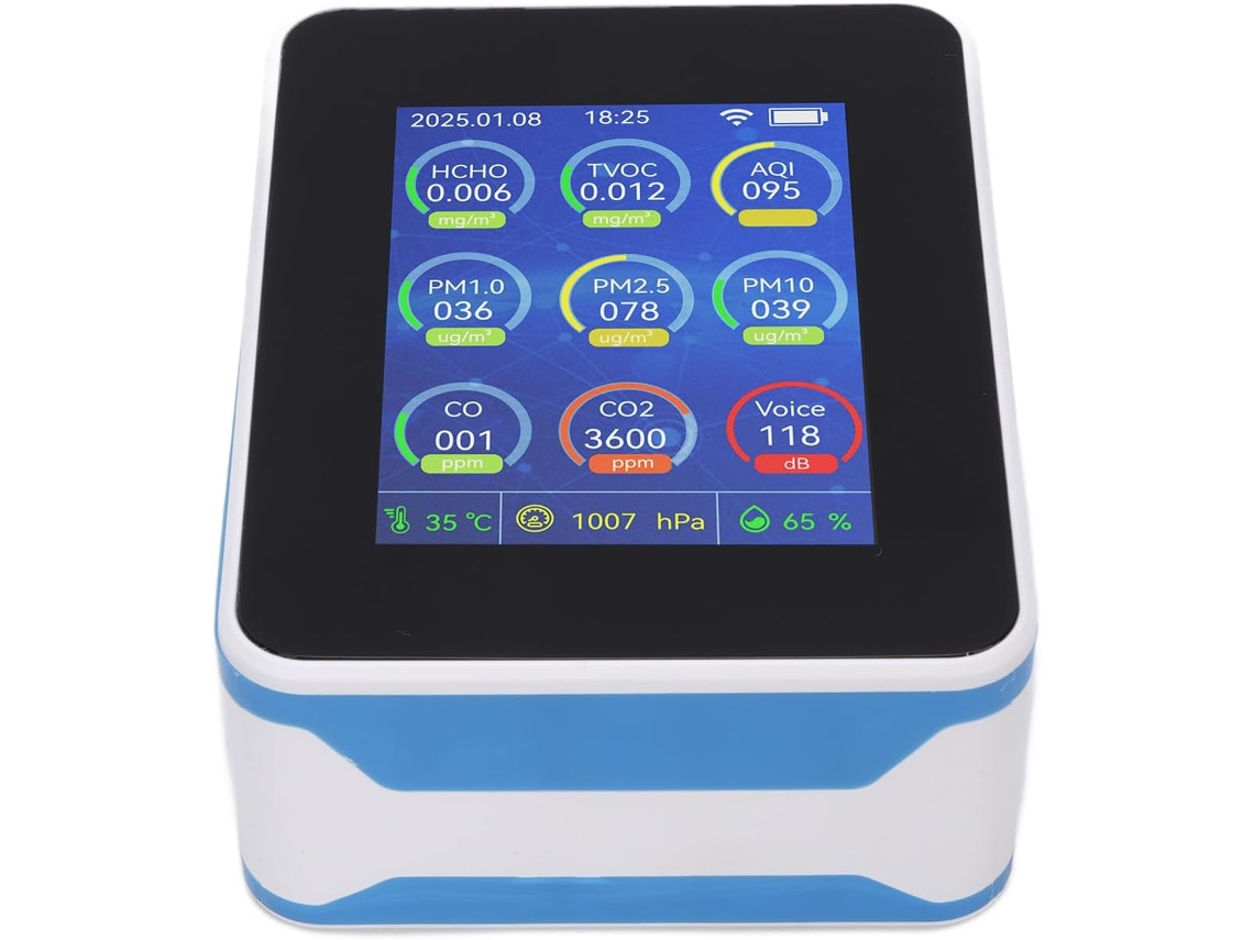 Monitor De Qualidade Do Ar 15 Em 1, Detector De Temperatura E Umidade Internas