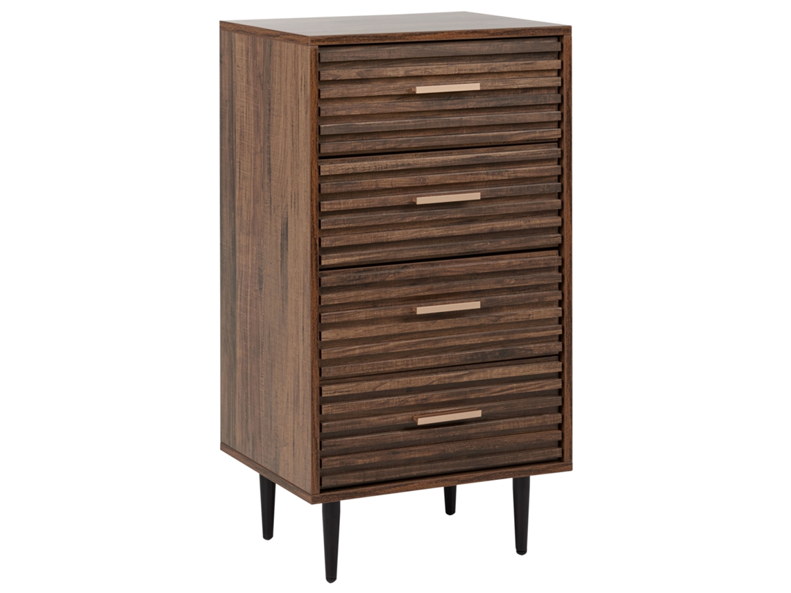 Bloco De Gavetas Moderno BELIANI Keith De Mdf Castanho Escuro 48x40x90