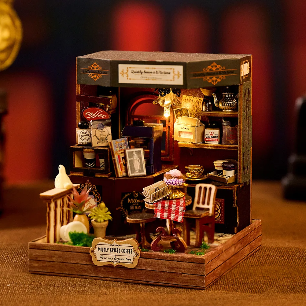 Kit de Casa de Bonecas 3d de Madeira para Montar, com Móveis. MDUG (estilo 2)