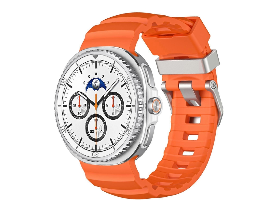 Pulseira De Silicone Com Fivela Prateada Para Samsung Galaxy Watch8 / Watch8 Classic