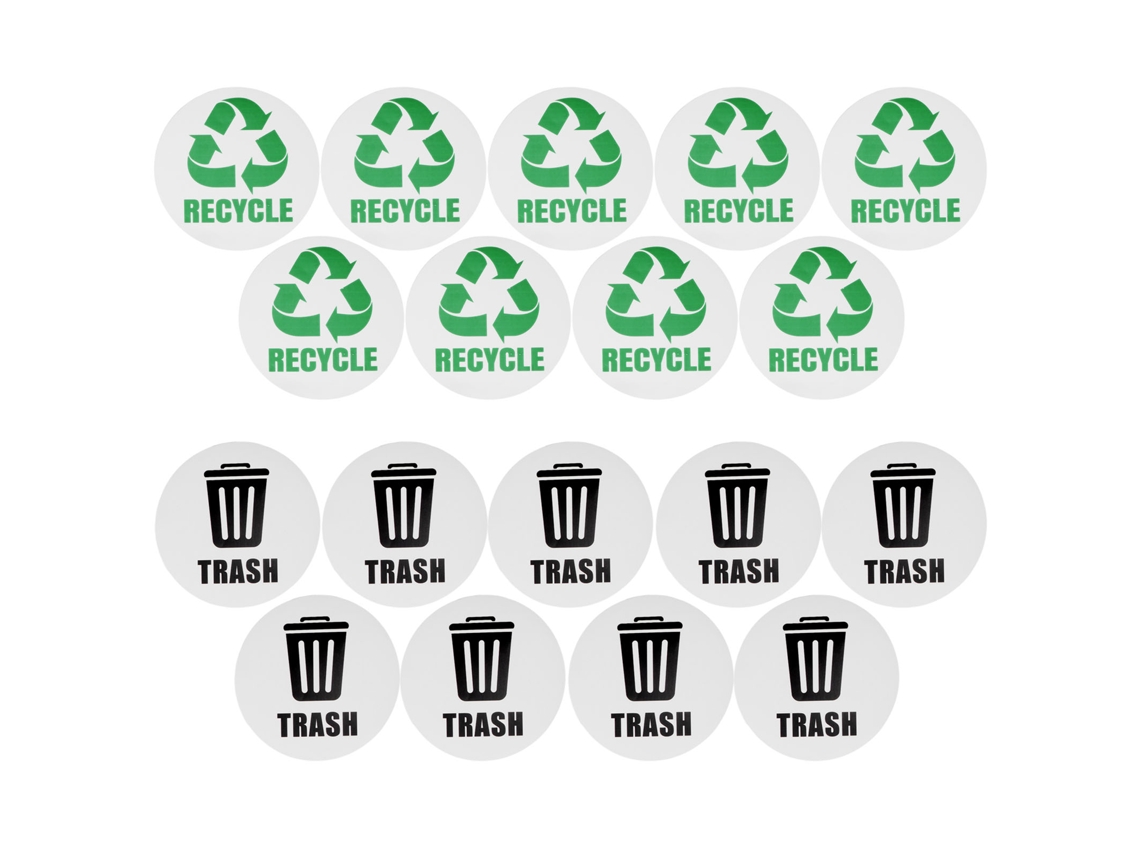 Adesivo Autoadesivo Impermeável 18pcs Para Lixeiras Recicláveis