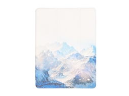 Capa Para Tablet Com Porta Lápis Triplo Pano Montanha De Neve Capa Protetora Em Silicone Para Ipad De 10,2 Polegadas