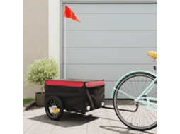 Vidaxl Reboque Para Bicicleta 30 Kg Ferro Preto E Vermelho