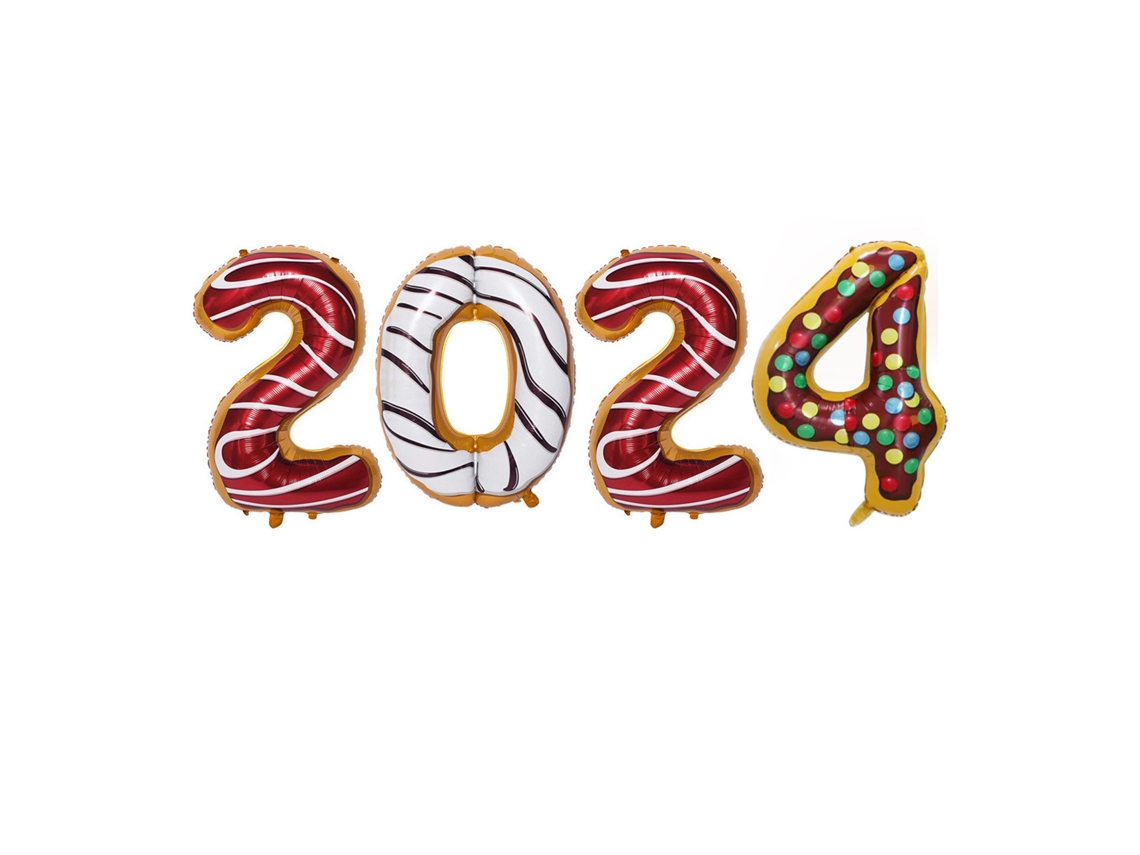 Balões Happy 2024 para Ano Novo LAXISCREED