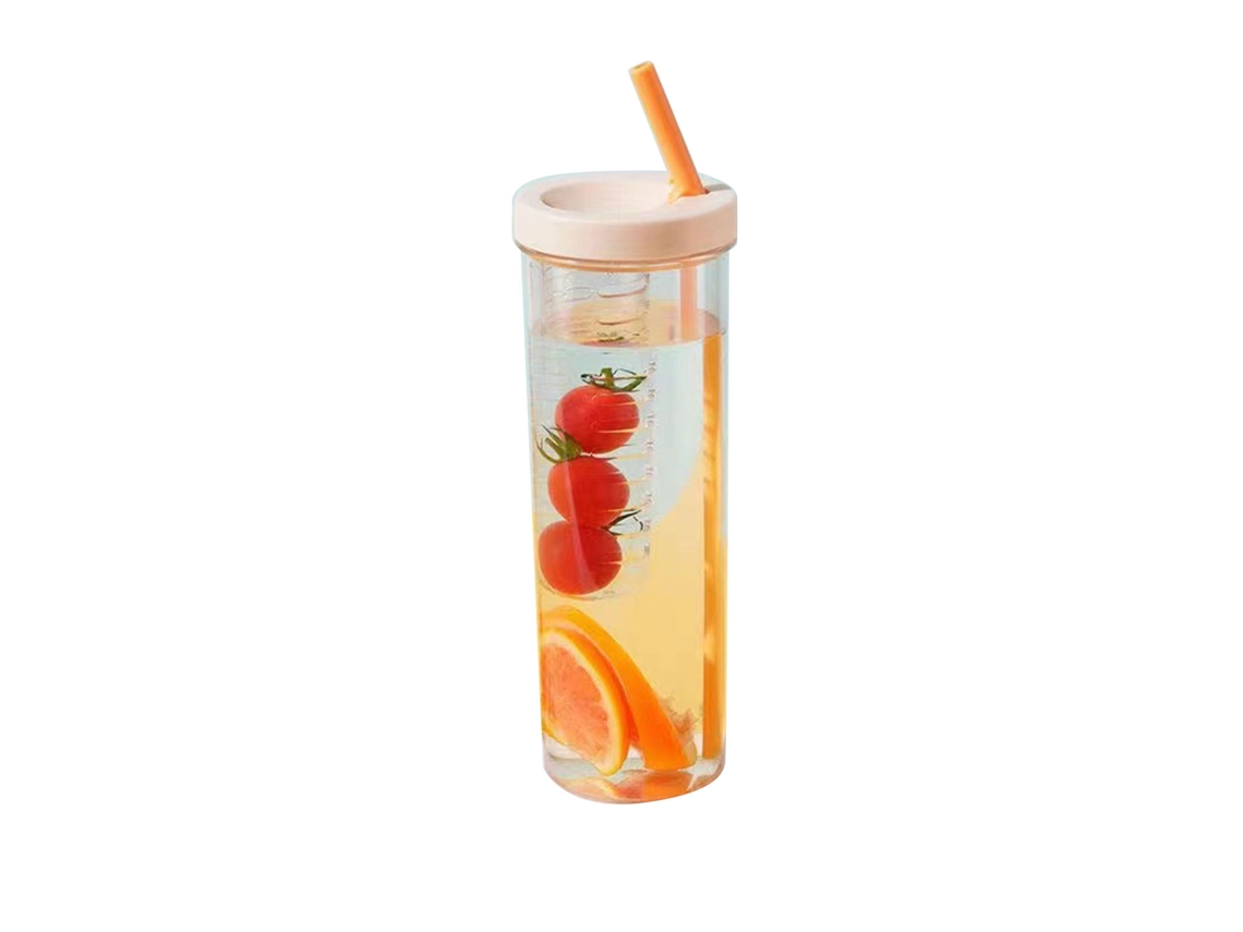 Garrafa de Água LAXISCREED 700ml com Canudo Plástica Transparente