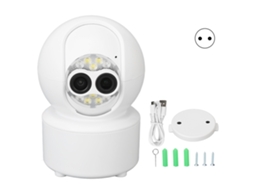 Câmera de Segurança Inteligente 1080p Hd Wifi Sem Fio com Lentes Duas e Ajuste de Foco para Interior Eu Plug
