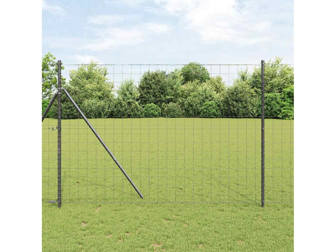 Vidaxl Fixação De Solo Para Cercas Euro 10 X 1,6 M Cinzento Malha