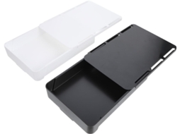 Conjunto de 2 Caixas Organizadoras Stobaza em Abs Grande Capacidade, Discretas Sob a Mesa, com Design Engenhos
