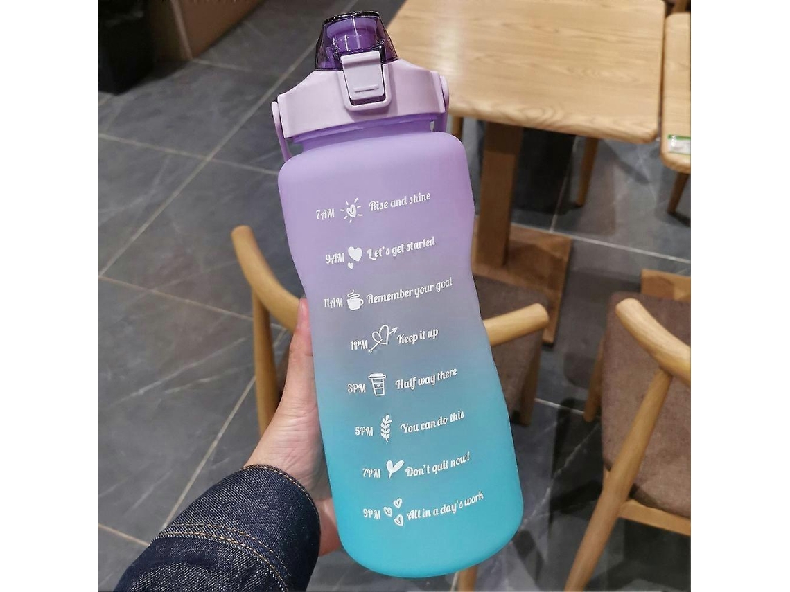 Garrafa de água de 2 litros para academia, livre de BPA, grande, ideal para treinamento esportivo, camping, academia e fitness. Brilvibera