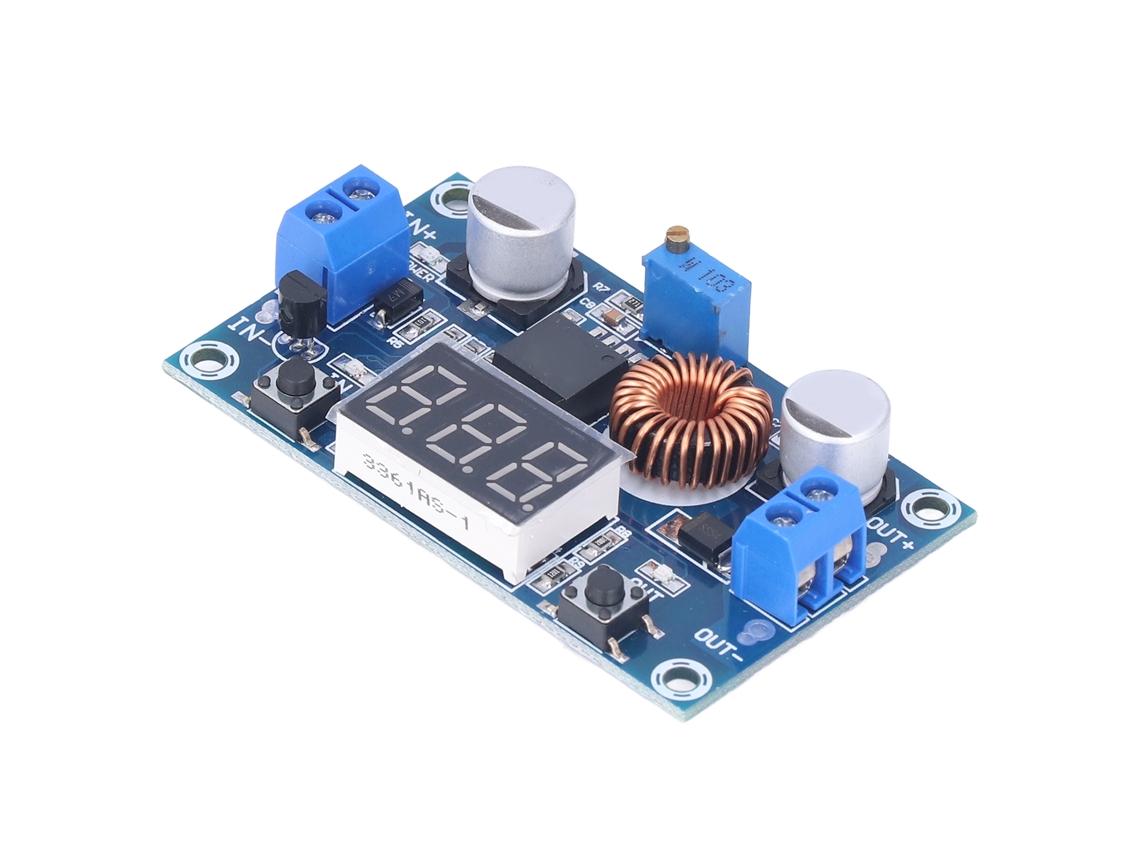 Módulo Conversor Dcdc Xl4015 De Alta Potência 5a 75w Com Regulagem E Display De Tensão