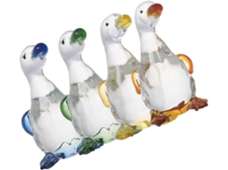Conjunto Esculturas Patos Adoráveis Estáveis 4 Peças Decoração Armários Presentes Vindas Boas GOKOCO