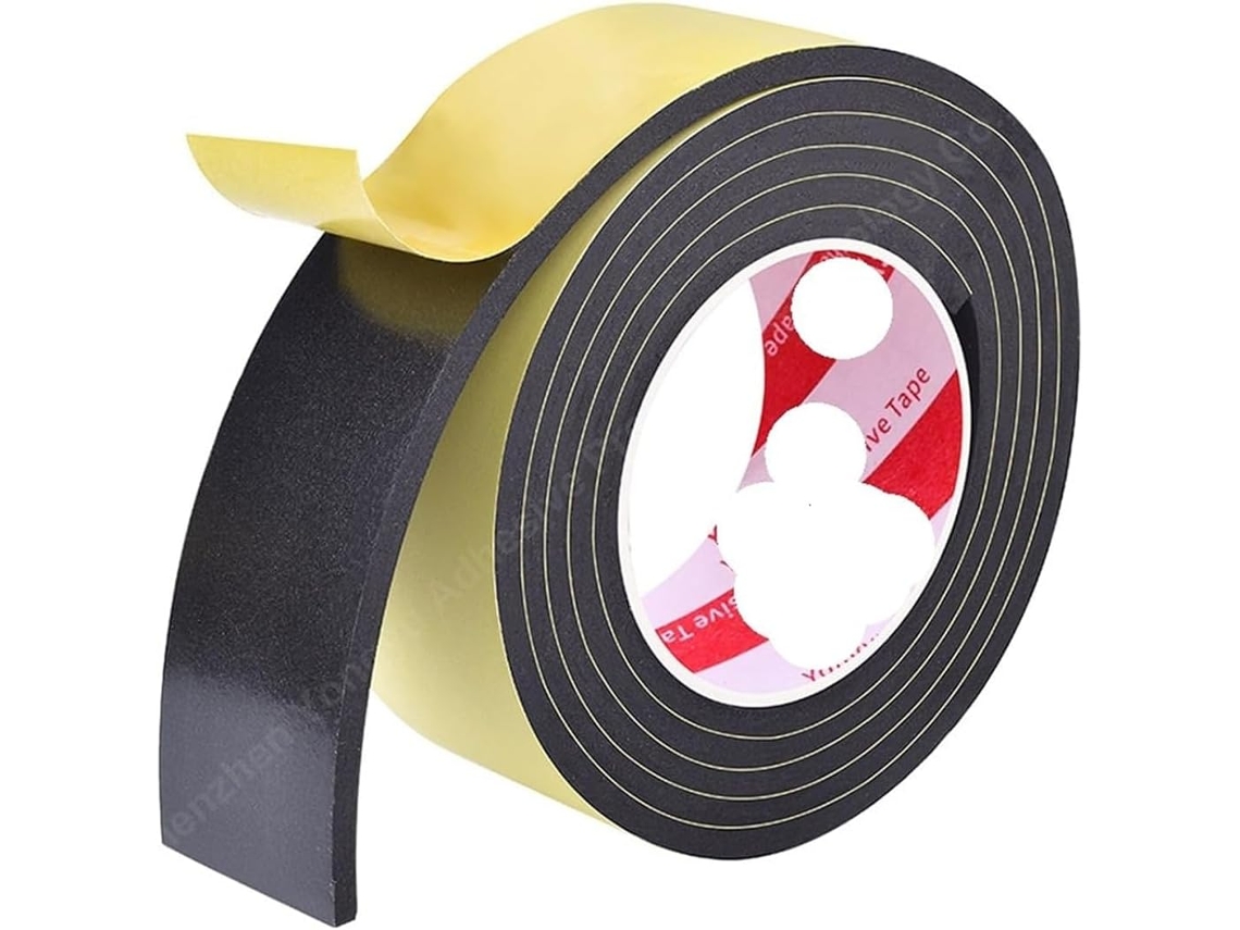 Fita Isolante De Espuma Eva Preta Face Única, 2 Metros, Para Amortecimento, Isolamento Térmico, Não Absorvente, Para