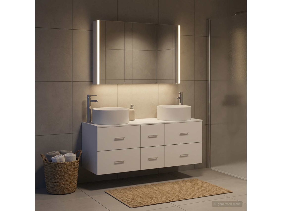 Vidaxl Conjunto De Móveis Para Banheiro 4 Pcs Branco