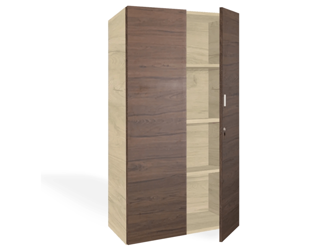 Armário de arquivo com portas. 4 prateleiras. 160 x 90 x 40 cm. Carvalho-Noz. OFILIKE