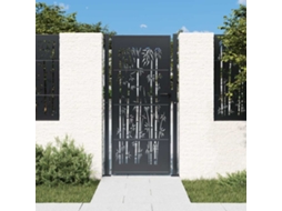 Vidaxl Portão De Jardim Antracite 100x200 Cm Aço Bambu Design