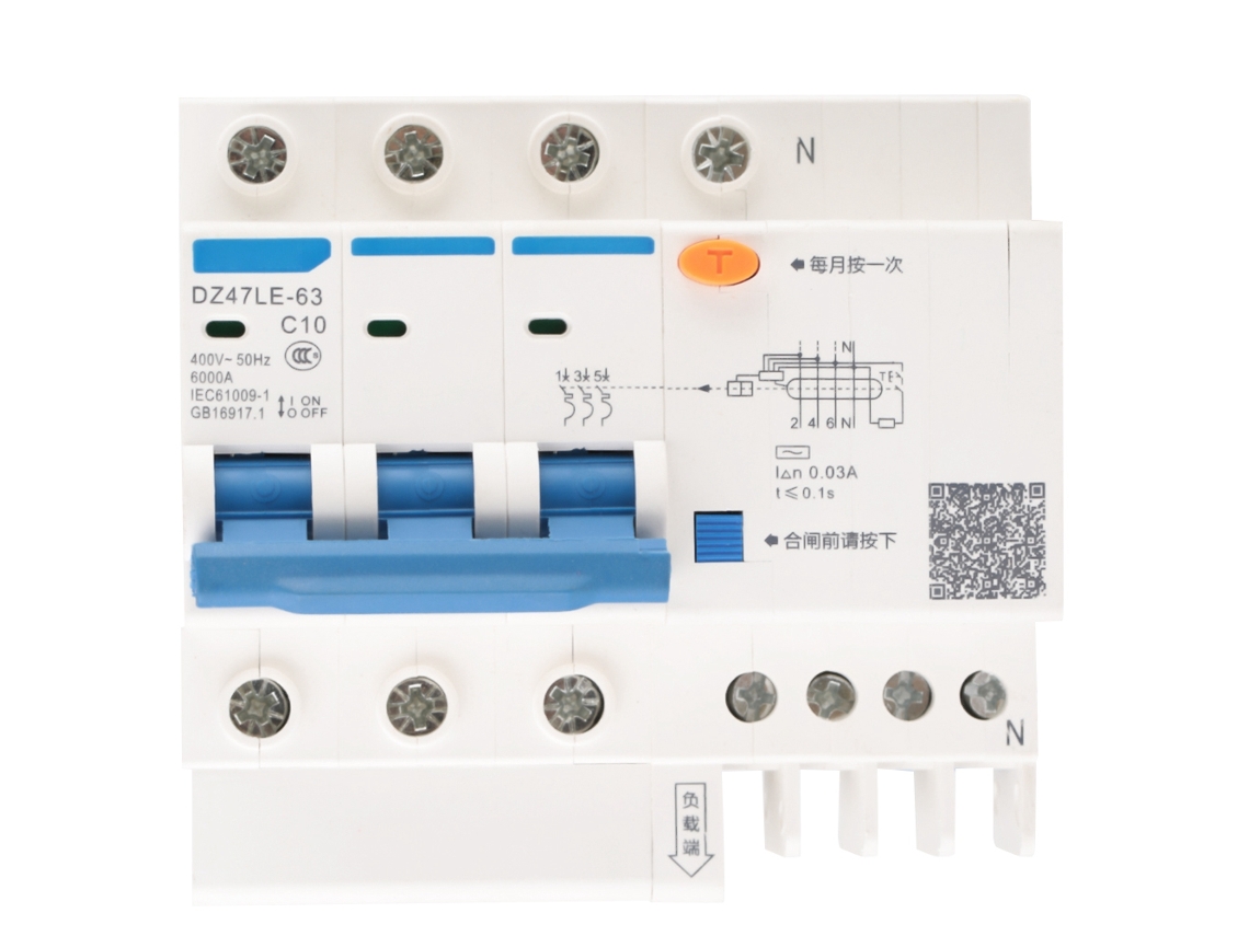 Interruptor de Circuito Diferencial Dz47LE 63 3P+N, 10A