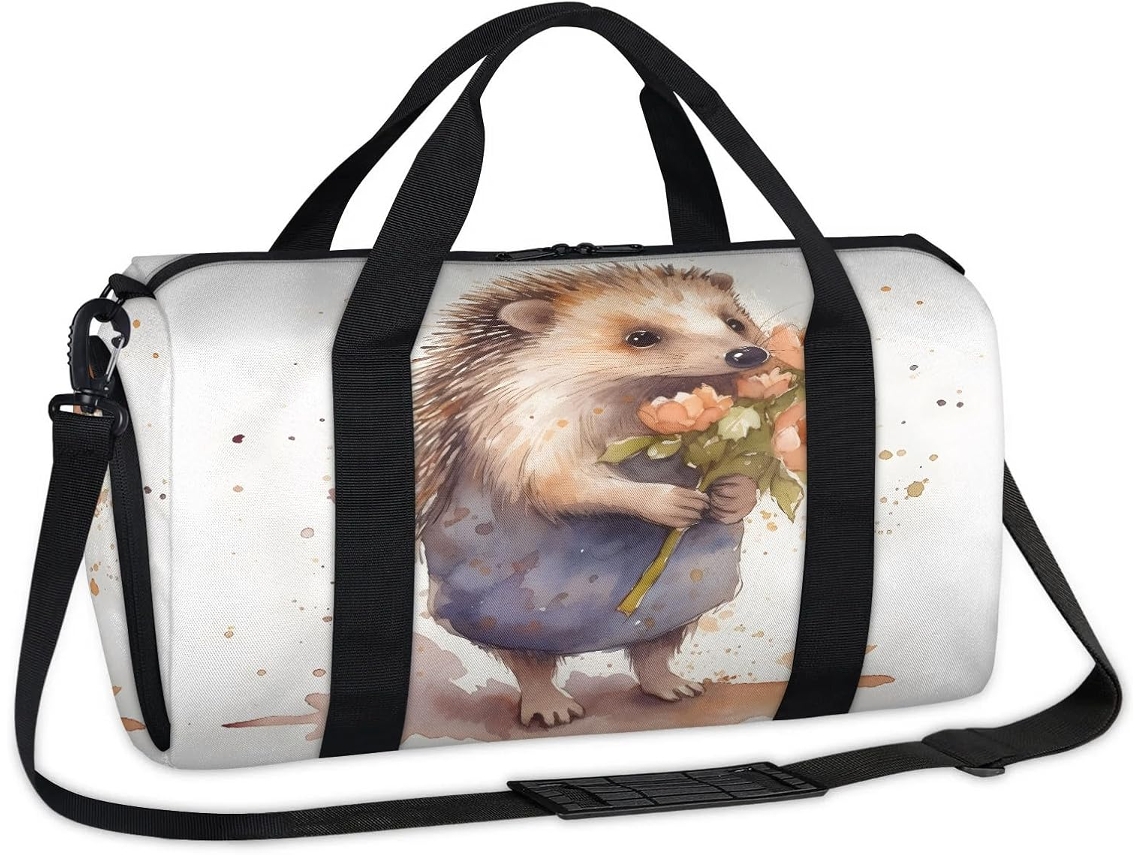 Bolsa MARCA esportiva com estampa de ouriço 45x21x23cm tecido poliéster