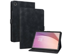 Capa Para Tablet Lenovo Tab M8 Gen 4 Com Compartimentos Para Cartões E Estampa De Lírios Em Couro.