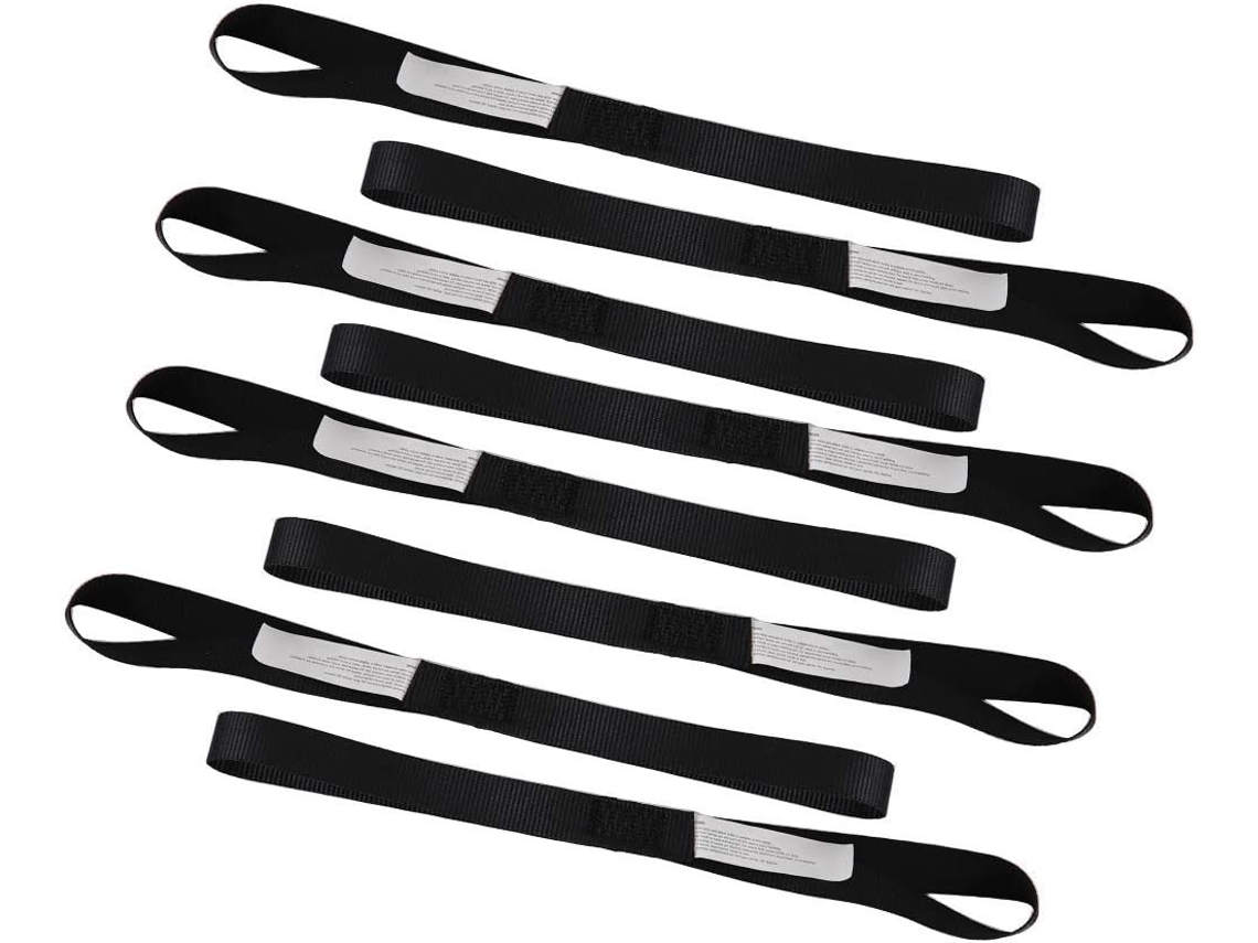 Conjunto De 8 Cintas Amarração Com Laços Macios, 2, 7 X 45, 7 Cm(1, 1/16 X 18 Polegadas), Resistência À Ruptura De 1633 Kg(3600 Lb)