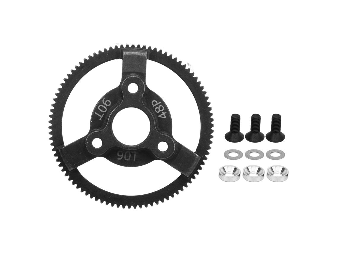 Mali engrenagem de Aço 48p Endurecida Conjunto para Carro Rc Traxxas Slash 2wd 1/10 Peças de Upgrade 90dentes