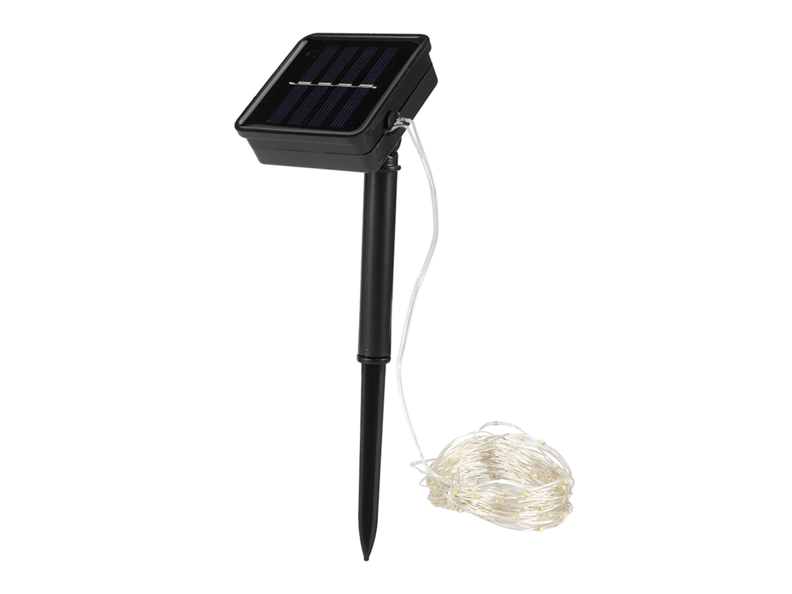 Rebe-luz De Cadena Solar Com 50 Leds Modos 8 Exterior Decoração Ip44 Impermeável Branco Quente