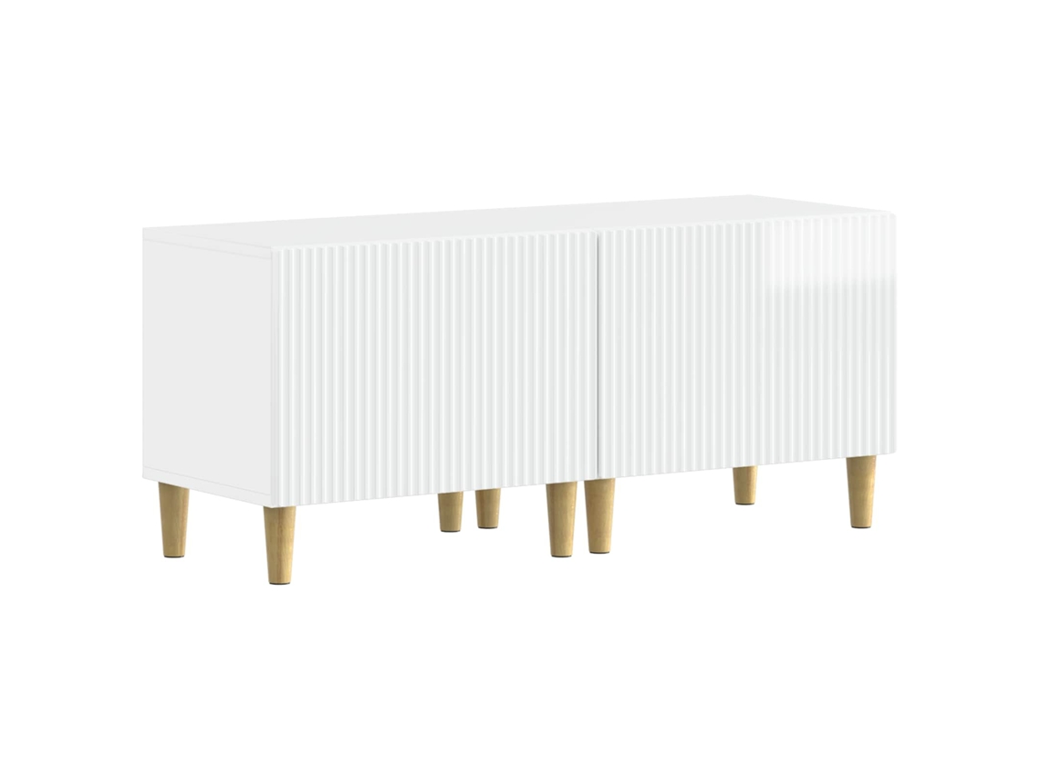 Vidaxl Gabinete Para Tv Branco Brilhante Derivados De Madeira