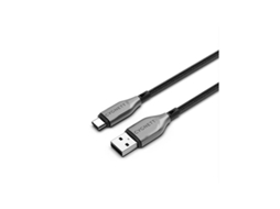 Cabo de sincronização USB C para USB serial blindado com carregamento de 60 W, 480 Mbps, 50 cm, preto Cygnett