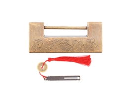 Fechadura De Cobre Chinesa Antiga Com Design De Peixe Auspicioso E Espaço De 4,3 Cm - Laxiscreed