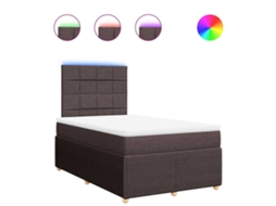 Cama Boxspring com Colchão 120x190 cm Tecido Castanho Escuro MAISON EXCLUSIVE