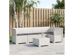 Vidaxl Sofá De Jardim De 5 Pessoas Com Almofadas Visual De Rattan Pp
