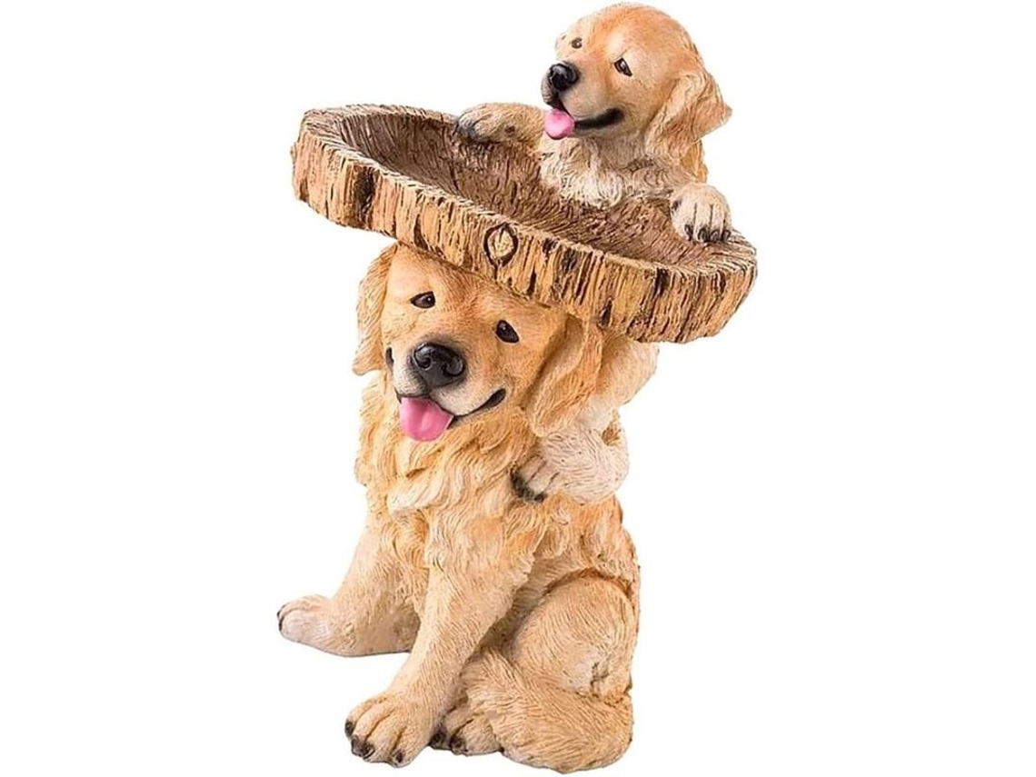 Escultura de cachorro em resina para banheira, ideal para jardim, decoração de jardim, decoração de chão e ornamento de animal para ambientes internos e externos.