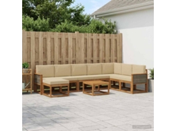 Vidaxl Conjunto De Sofás Para Exterior 9 Pcs Natural E Bege