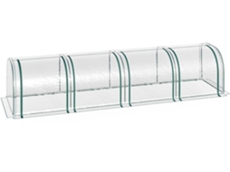 Estufa PVC e Aço cor Transparente 395x100x80 cm OUTSUNNY