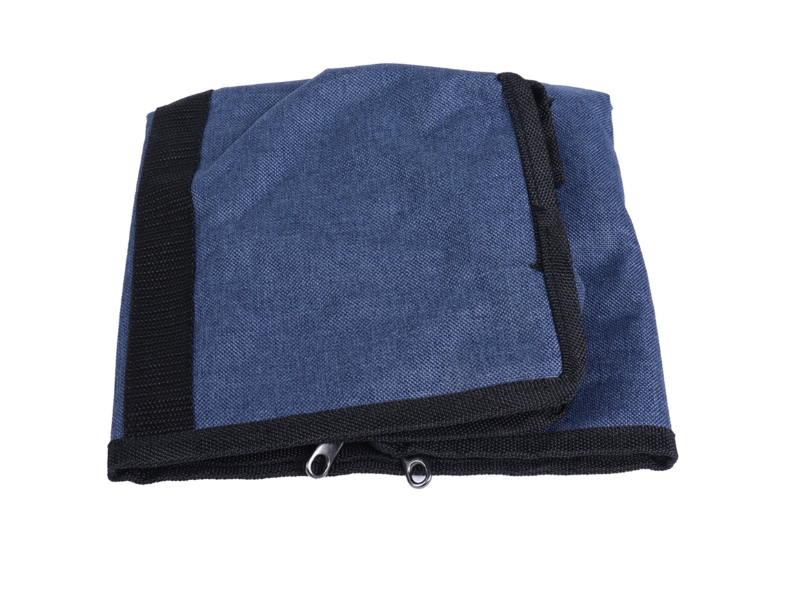 Sacola de armazenamento com zíper à prova de poeira Oxford 600d + PVC para casa e viagens azul escuro S/MARCA