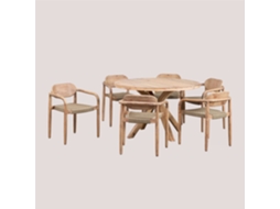 Conjunto de Refeição SKLUM (120 cm - Madeira - Bege)