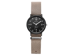 Reloj De Pulsera De Negocios Estilo Simple Gaiety Dial Redondo Correa Pu Acero Quartzo Marrón Oscuro