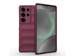 Capa Halinuia Para Samsung Galaxy S25 Ultra 5g Magic Shield Tpu Flanela Vermelho Vinho