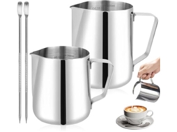 Jarra De Leite Em Aço Inoxidável De 600 Ml E 300 Ml Para Cappuccino E Latte Art, Alta Qualidade