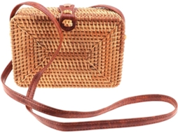Bolsa Feminina Quadrada De Rattan Com Parte Traseira Arredondada, Feita À Mão Em Palha, Bolsa De Ombro Casual, Mini Bolsa De Praia Para Viagens