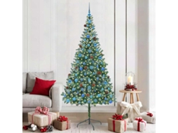 Vidaxl Árvore De Natal Artificial Com 300 Leds Verde 210 Cm Pvc E Aço