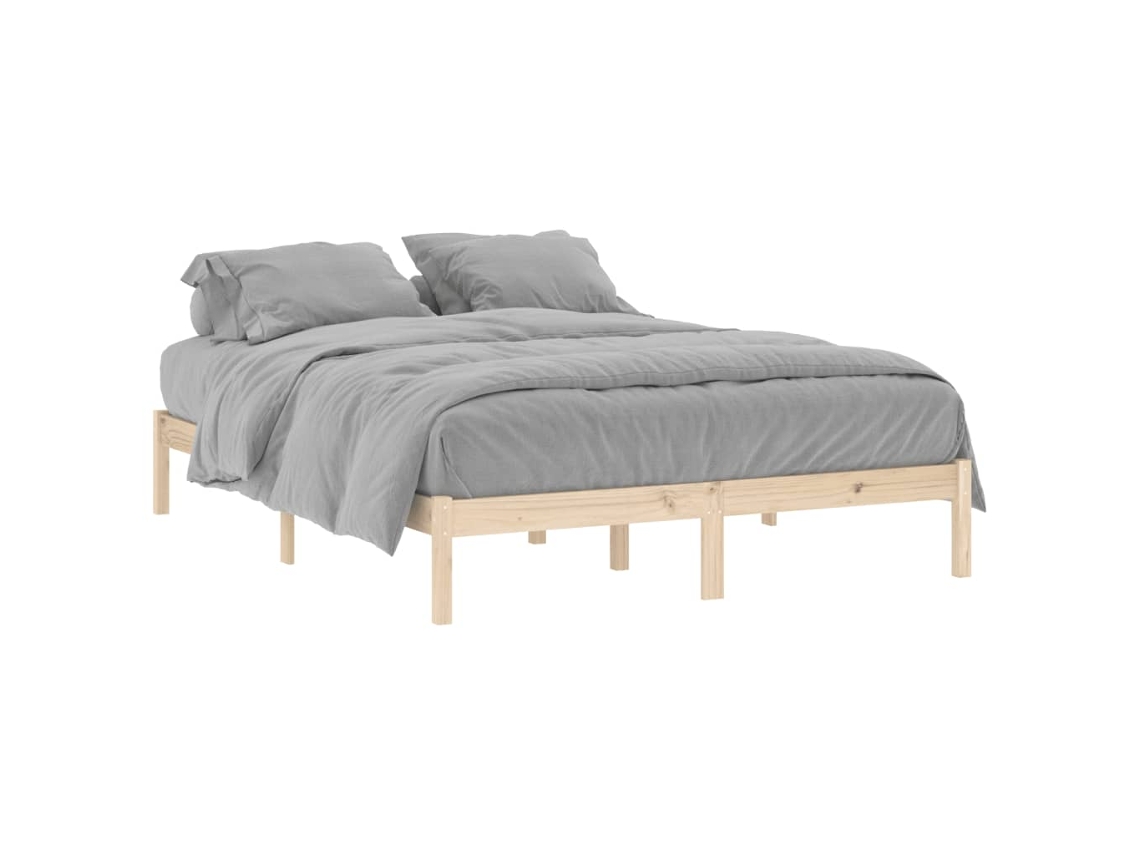 Bed Frame, Bed Frames Vidaxl Marrom Madeira De Pinho (152 X 203 Cm)